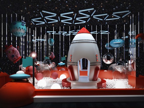  现代儿童活动区3d模型 