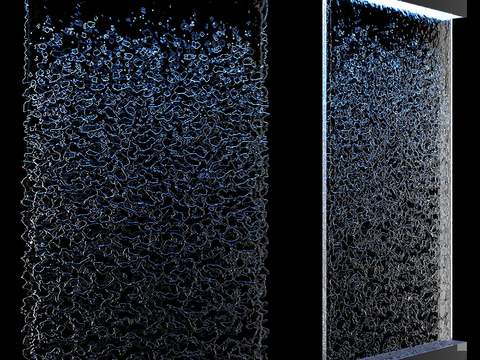  水景 水幕 瀑布 景观 喷泉3d模型 