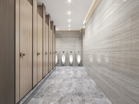  现代公共卫生间3d模型 