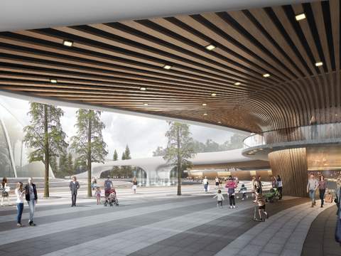  现代商业街景观psd 