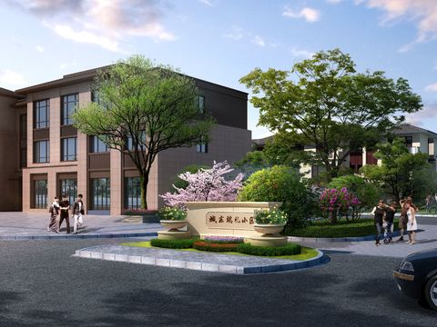  现代小区公园psd 