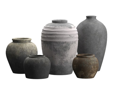  现代陶罐器皿3d模型 