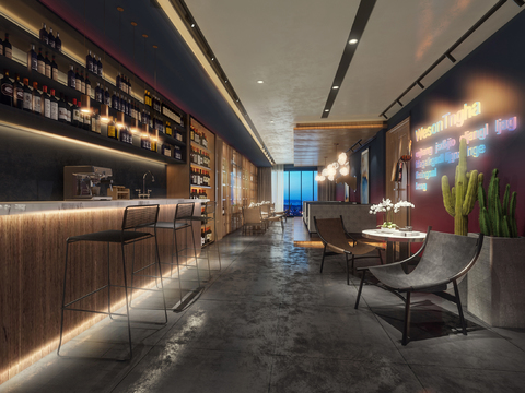  现代酒吧3d模型 
