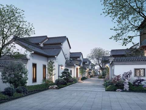  新中式公园园林景观psd 