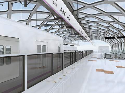  现代地铁站3d模型 