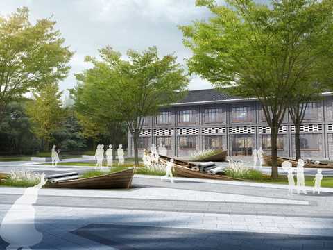  现代公园园林psd 