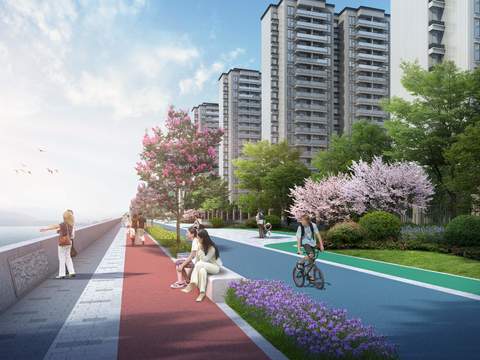  河滨公园绿道psd 