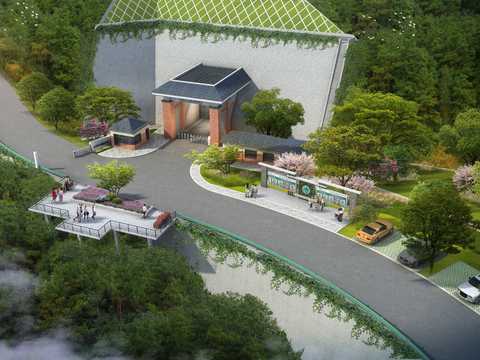  窑洞 景区入口psd 