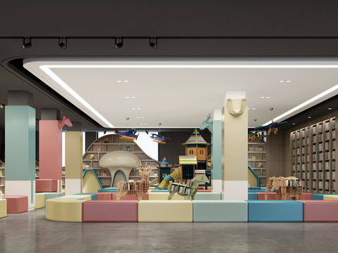  现代儿童书店书吧3d模型 