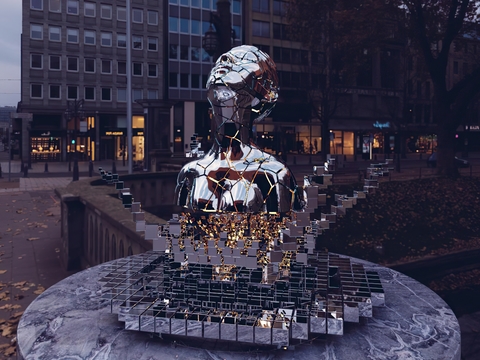  现代艺术装置雕塑3d模型 