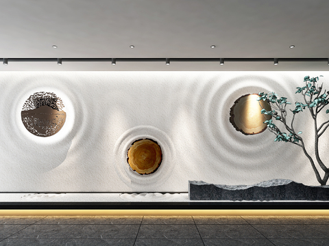  中式室内景观园艺小品3d模型 