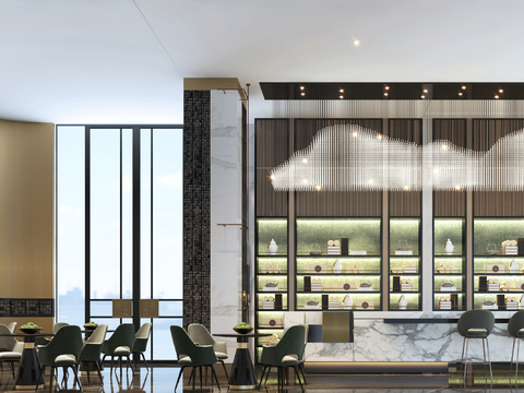  现代酒店大堂吧3d模型 