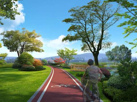  现代河道道路桥梁景观psd 