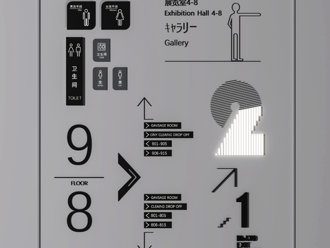  指示牌 标识牌 导视牌3d模型 