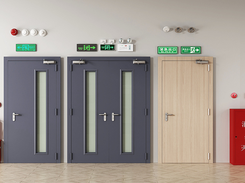  消防门 安全门 防火门 消防栓3d模型 