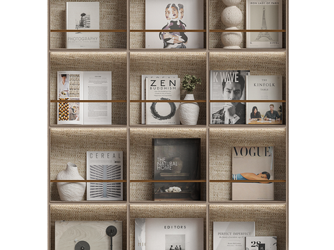  杂志架 书架 书籍 书本3d模型 