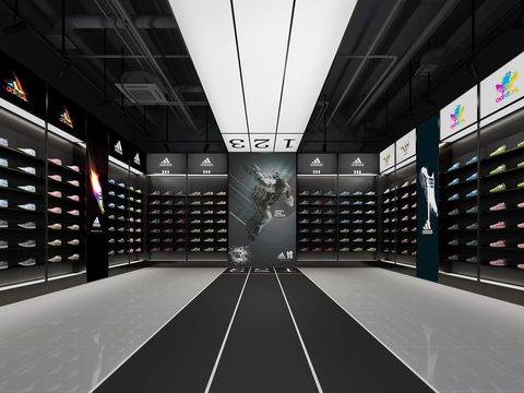  现代鞋店专卖店3d模型 
