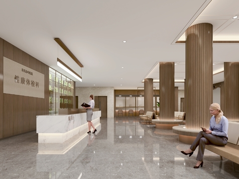  现代体检中心3d模型 