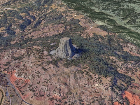  现代地形地貌景观3d模型 