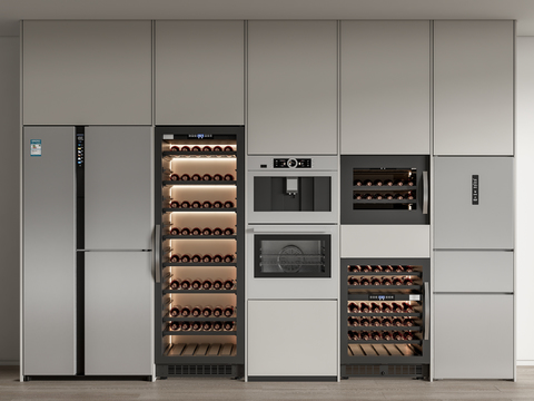  冰箱 冰柜 恒温酒柜3d模型 