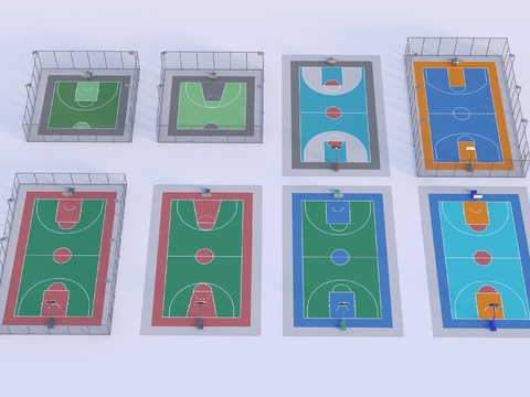  球场 篮球场3d模型 