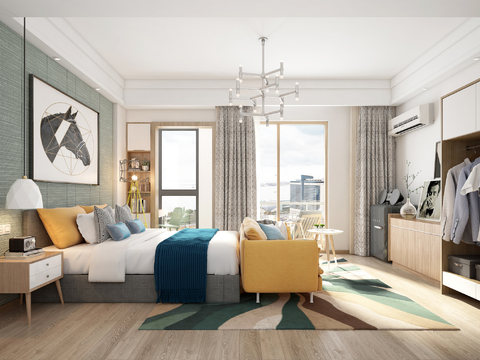  北欧公寓套房3d模型 