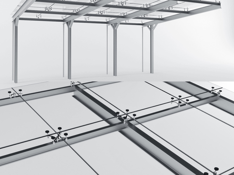  现代玻璃幕雨棚3d模型 