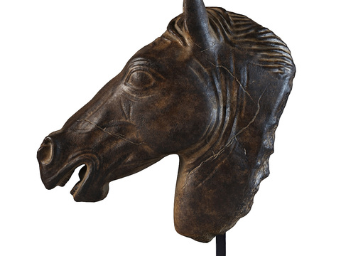  马头雕塑 艺术摆件3d模型 