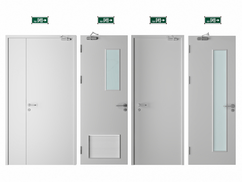  消防门 安全门 防火门 安全通道3d模型 