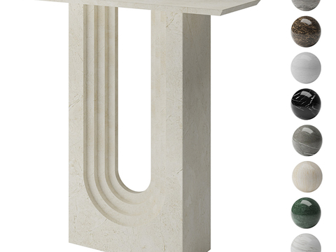  现代大理石端景条案 玄关柜3d模型 