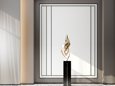  现代抽象雕塑3d模型 