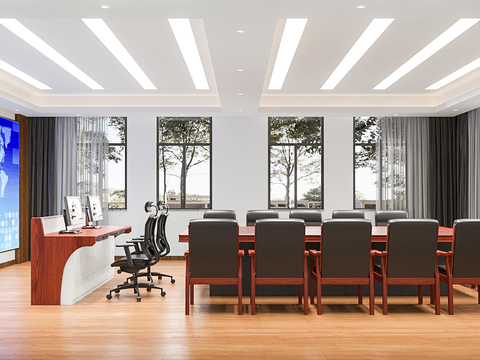  现代指挥中心 会议室3d模型 