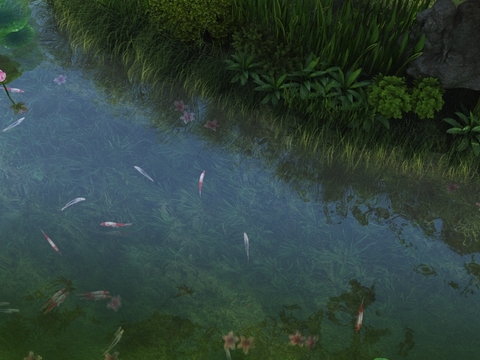 现代公园水景景观3d模型 
