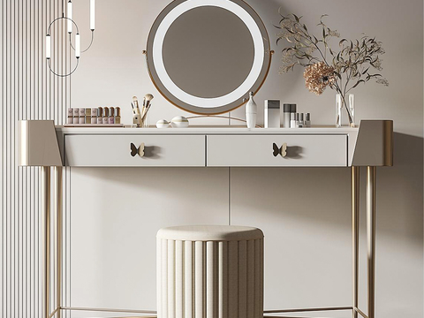 现代梳妆台 化妆台3d模型