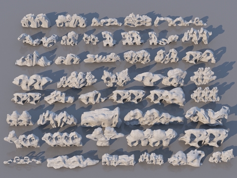  新中式太湖石 景观石 假山3d模型 