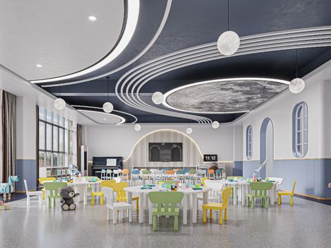  幼儿园教室 培训机构3d模型 