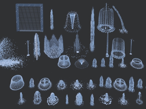  喷泉 涌泉 水景 流水3d模型 