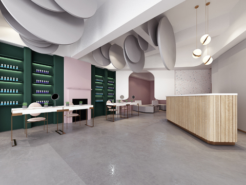  现代美甲店3d模型 