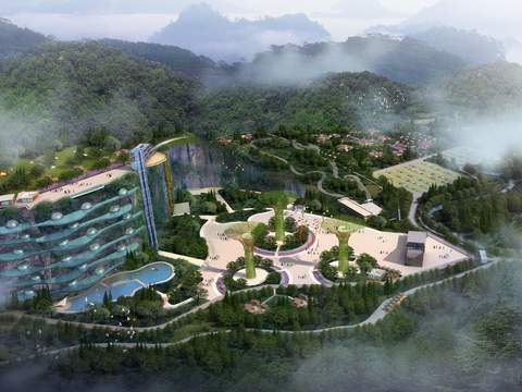  森林公园鸟瞰psd 