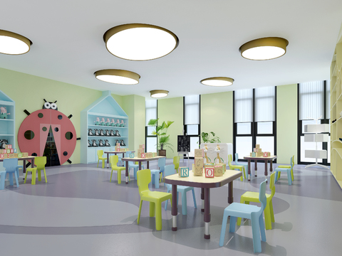  现代儿童娱乐室3d模型 