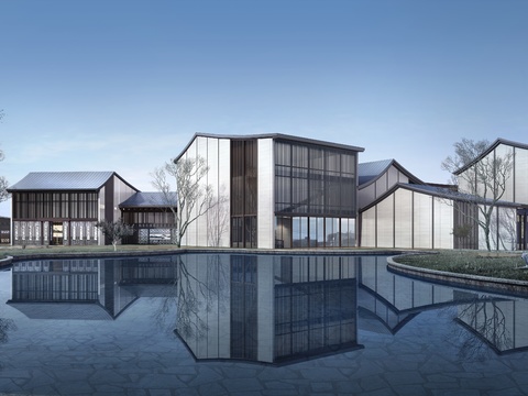  现代住宅楼建筑外观psd 