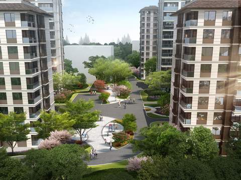  住宅小区园林景观psd 