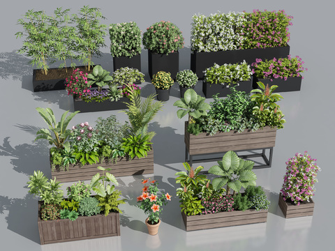  花箱 花坛3d模型 