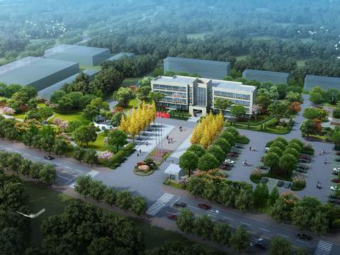  园林景观鸟瞰psd 