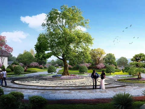  公园广场景观psd 