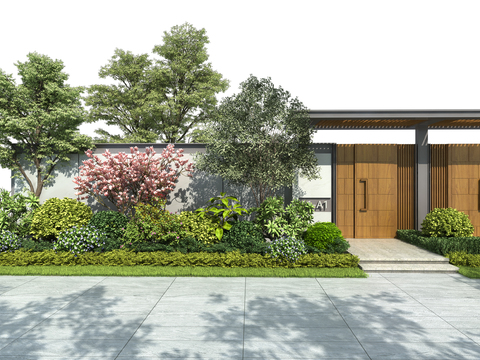  现代庭院花园园林景观3d模型 