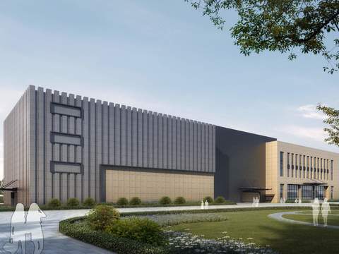  现代售楼处建筑外观psd 