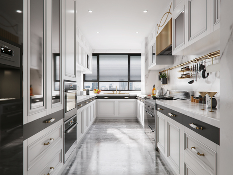  现代厨房3d模型 