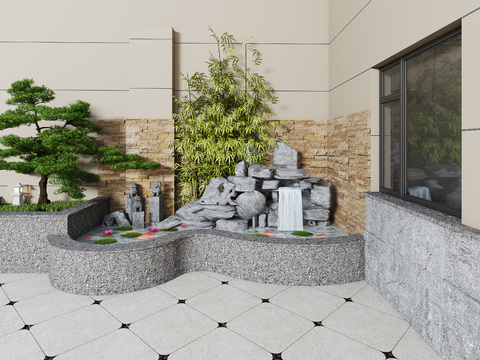  假山水景 景观小品3d模型 