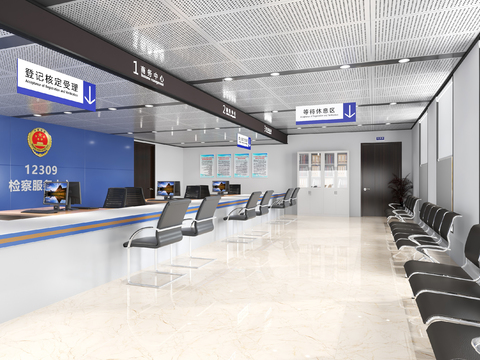  现代检察服务中心3d模型 